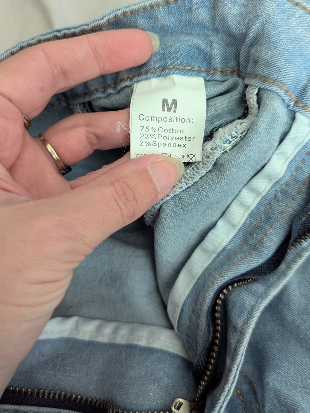 BNWOT, Size Med, Light Blue Lace-Up Details Wide Leg Jeans - Picture 2 of 12